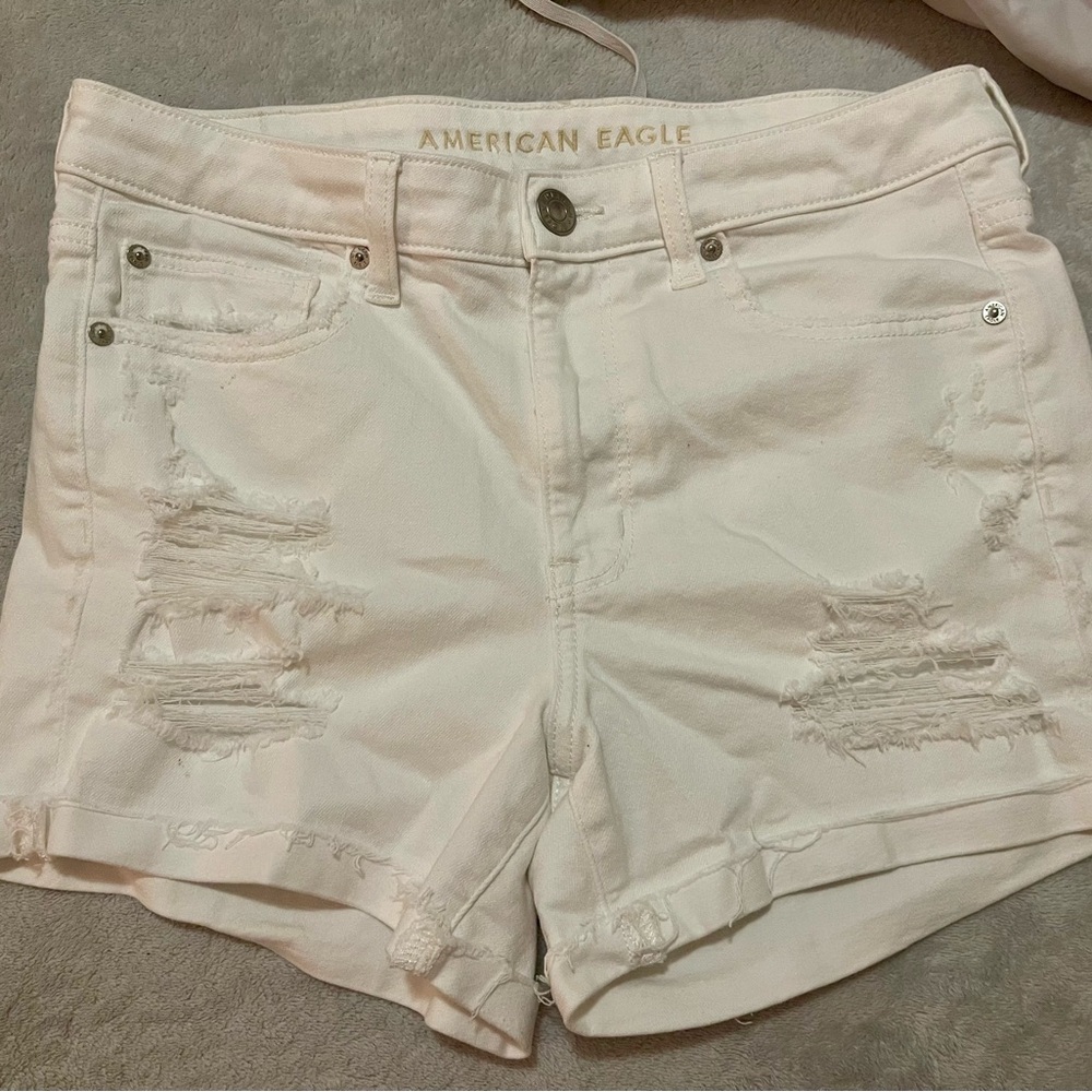 white AE distressed short size 12